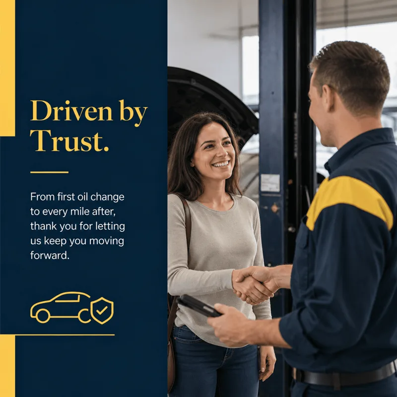 Auto repair sample post: Driven by trust