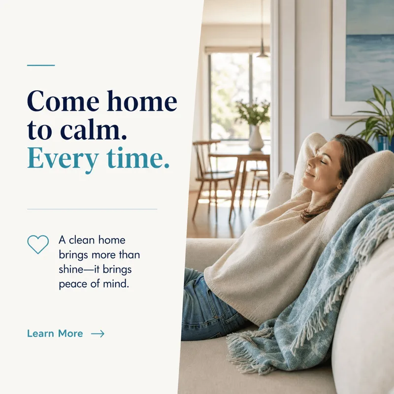 Cleaning sample post: Come home to calm