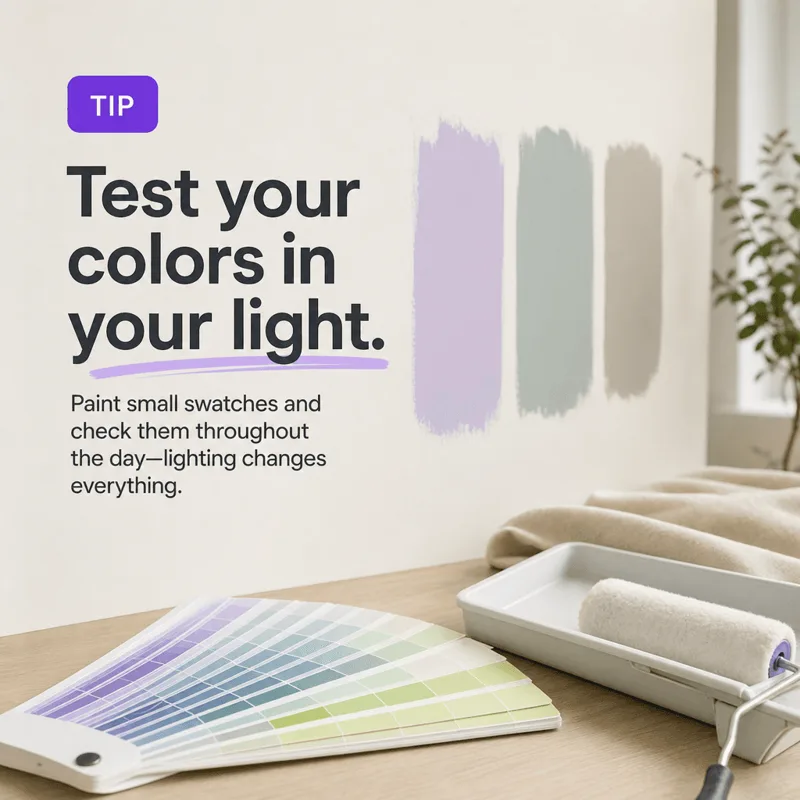 Painting sample post: Test colors in your light