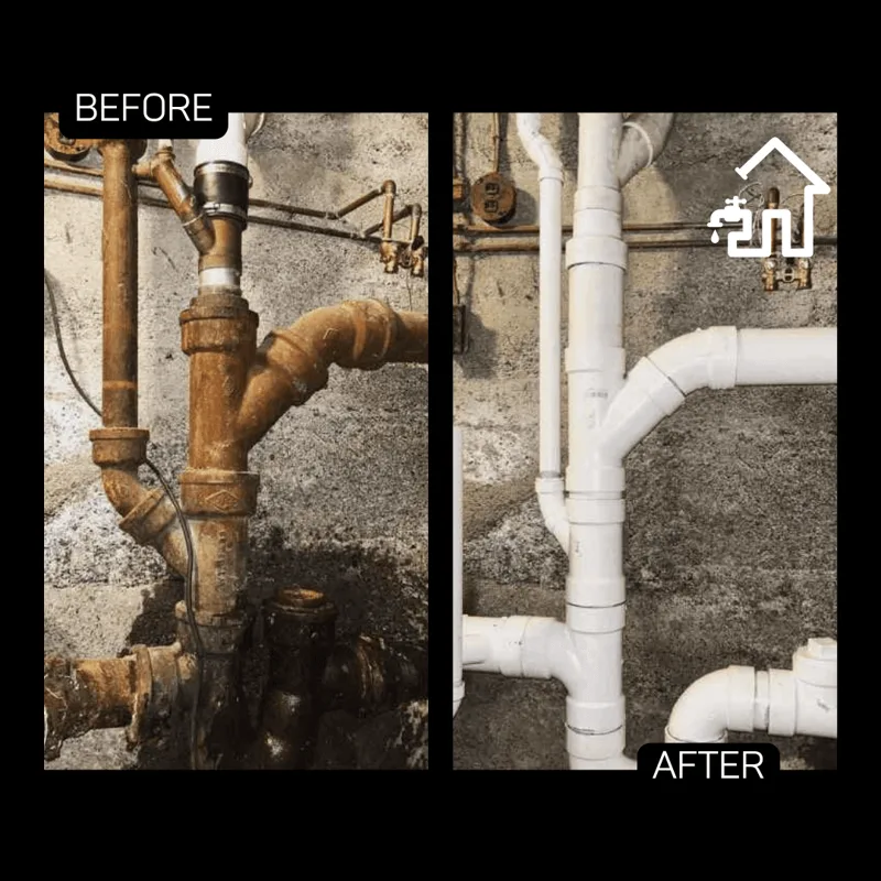 Plumbing sample post: Before and after