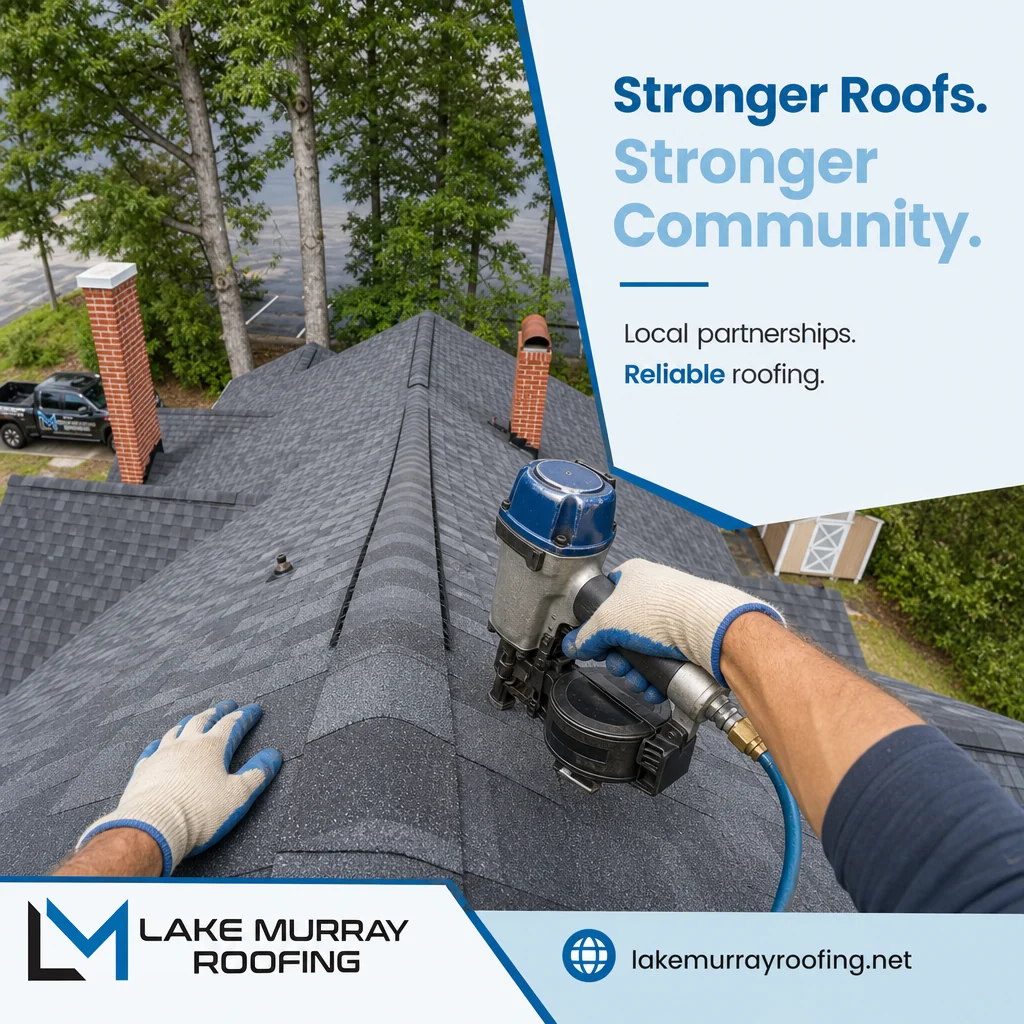 Lake Murray Roofing's own social post, made with PostPixel