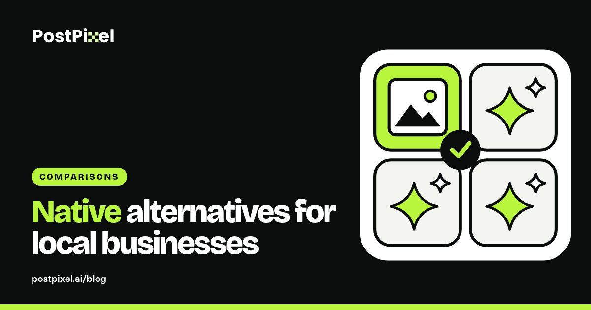 Cover graphic: a grid of four tool cards, one lime card with a photo icon and three with AI sparkles, joined by a lime check mark