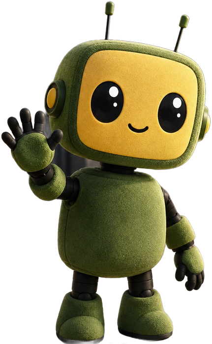 Pixel, the PostPixel mascot, waving